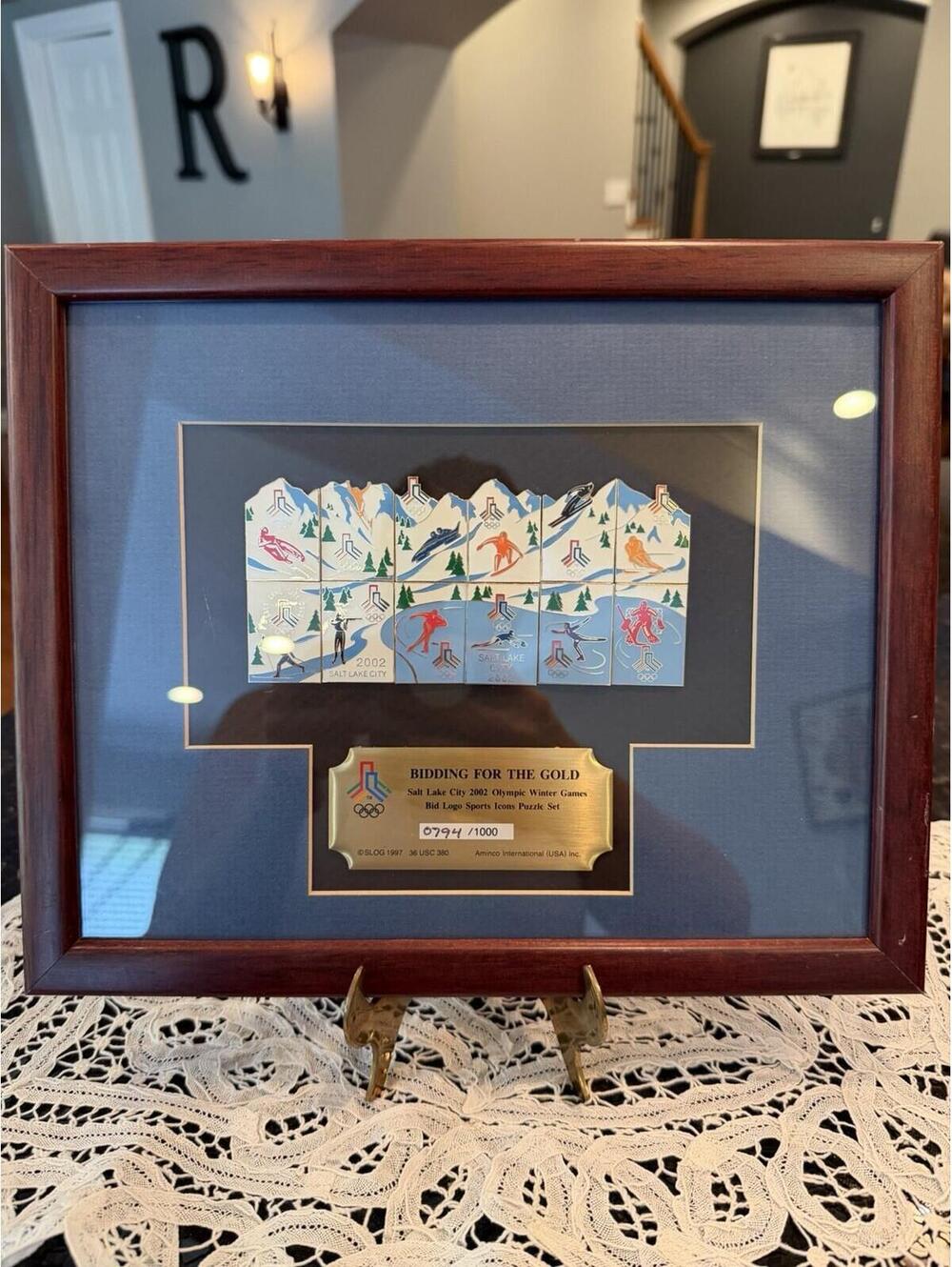 Olympic winter games 2002 collectible pin puzzle set with certificate numbered